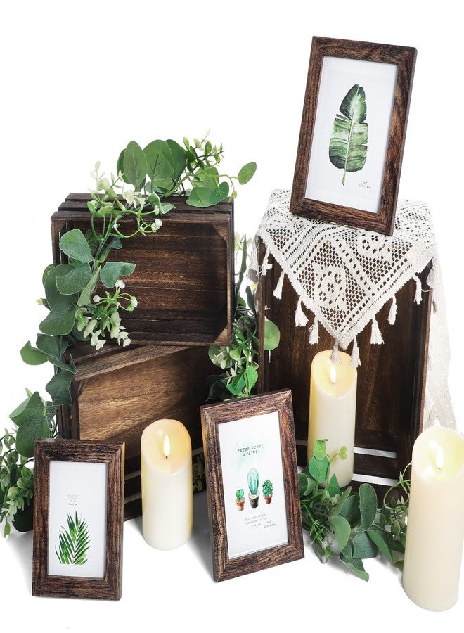 Yuntau 11 Pcs Rustic Nesting Wedding Decoration Sets, Christmas Rustic Farmhouse Decor Wood Crates for Display Decorative Box Storage Baskets Vintage Decor with Candles for Xmas Party Event(Brown) - Image 1
